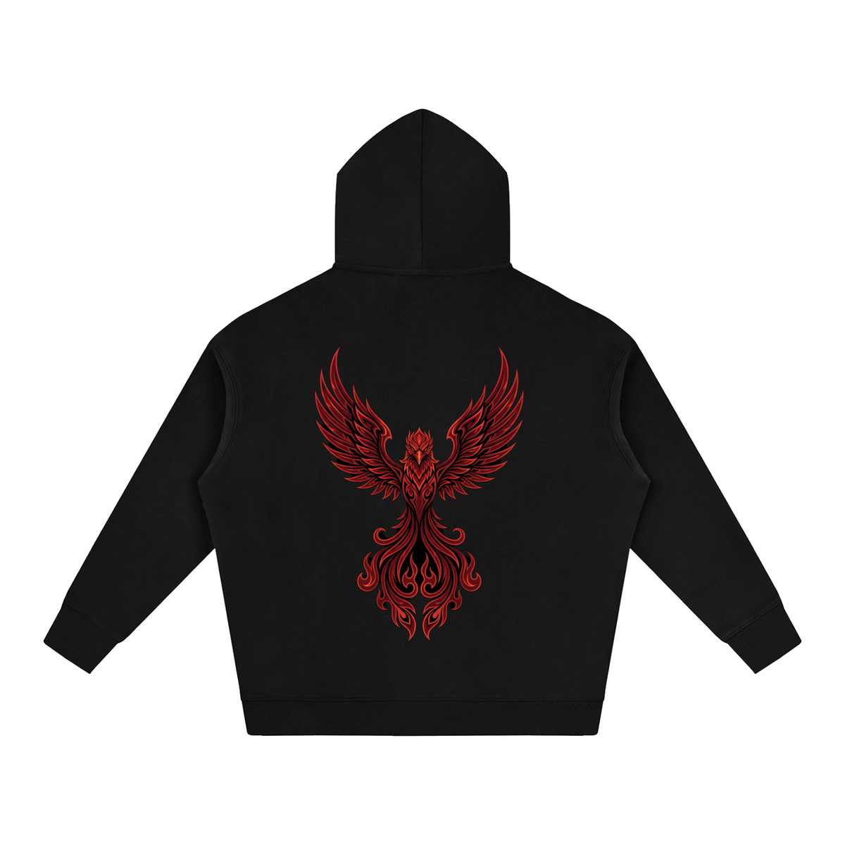 Black Oversized Fleece Hoodie No. 02 | Premium 350 GSM Streetwear