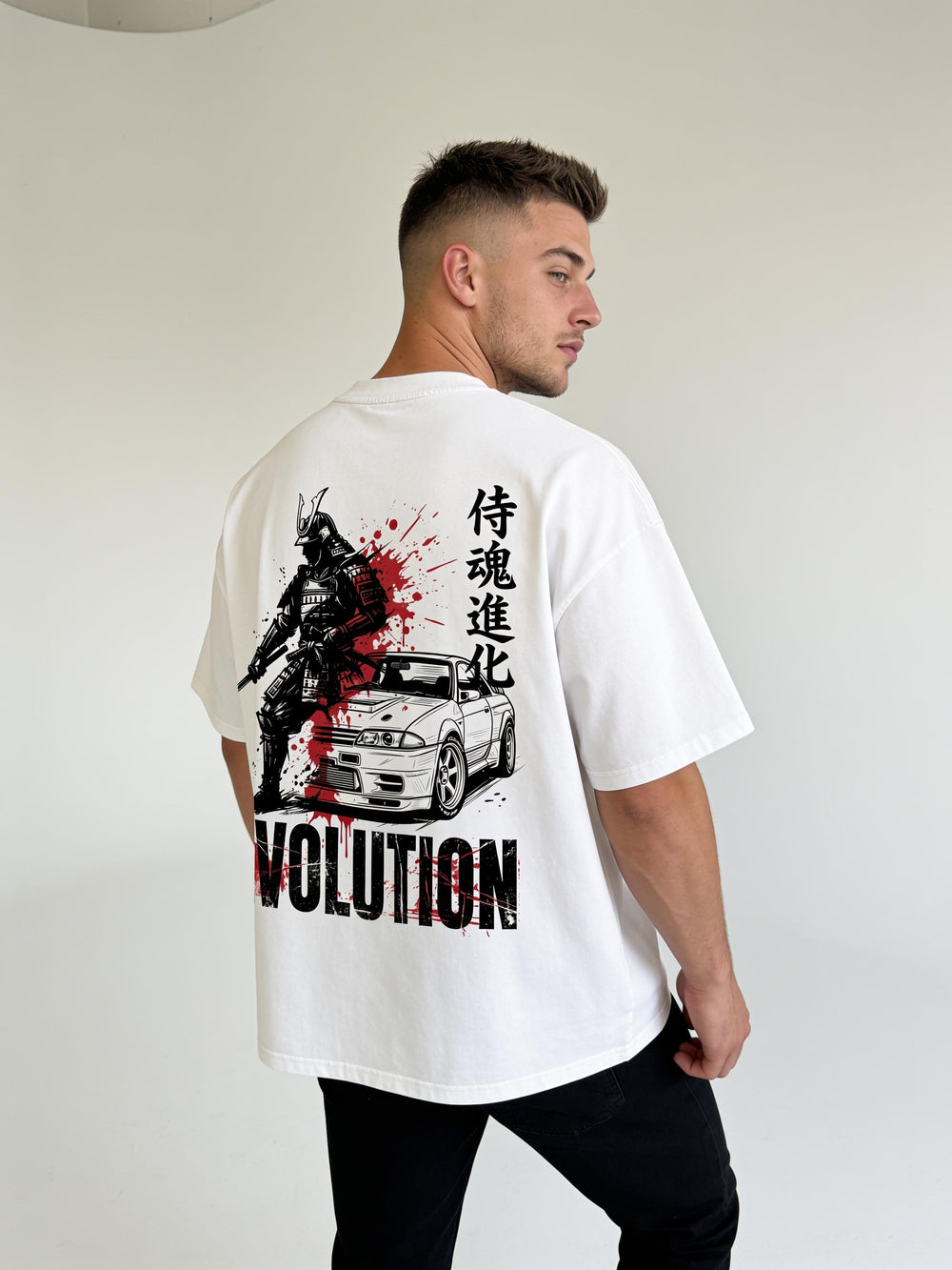 Enzyme Washed Oversized Tee — White