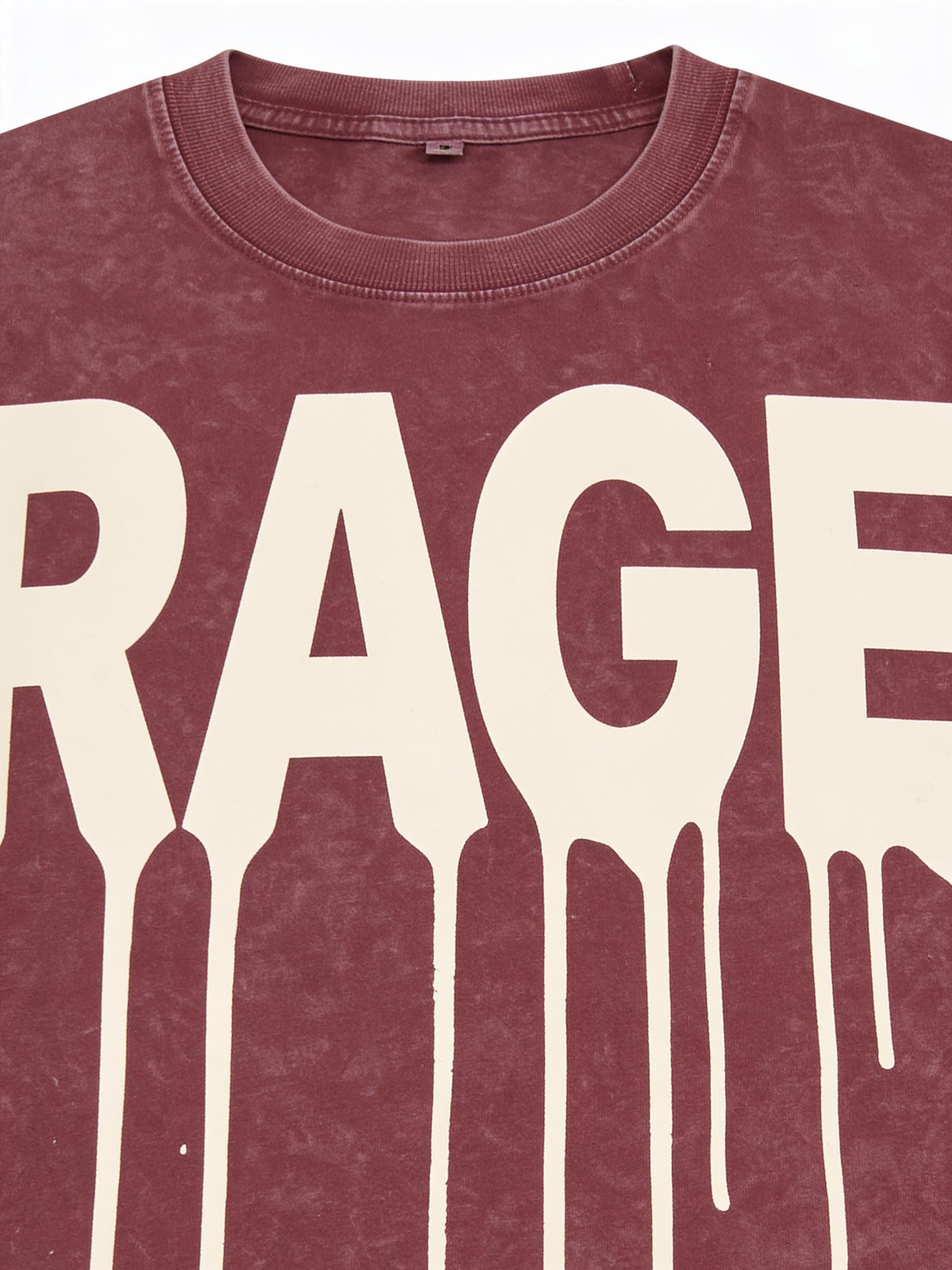 RAGE Drip Oversized Tee — Washed Burgundy