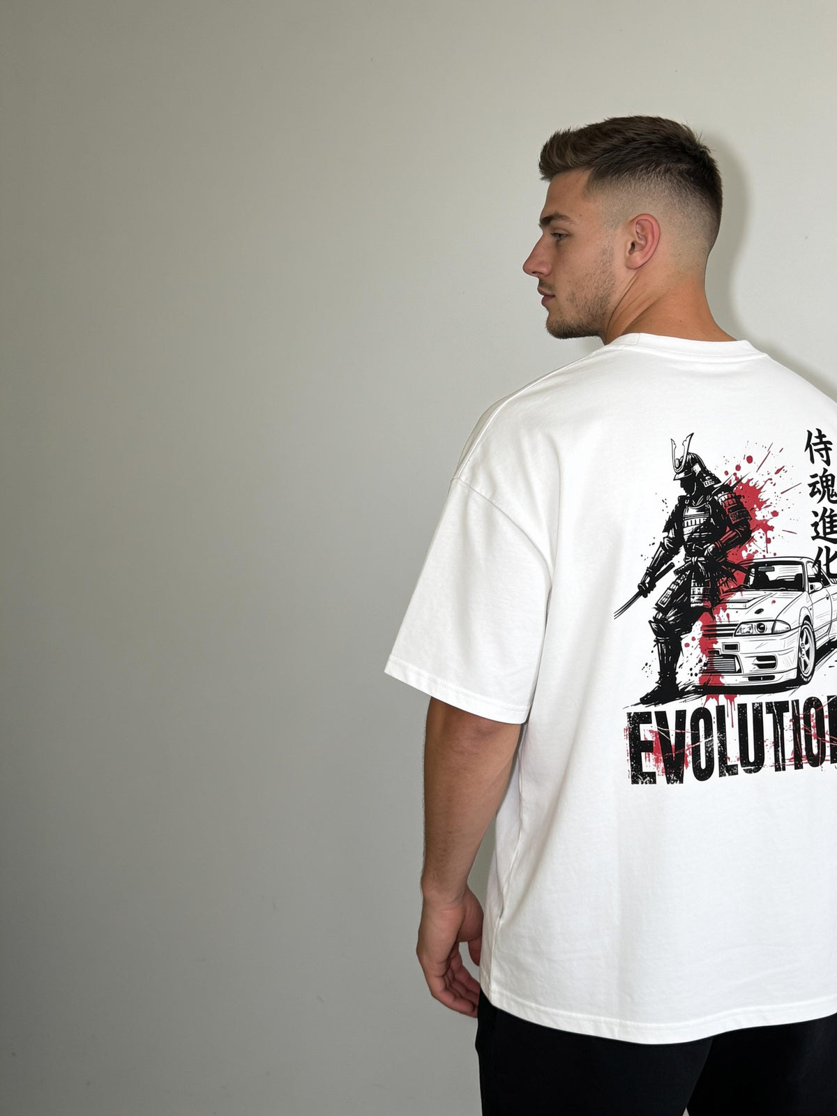 Enzyme Washed Oversized Tee — White