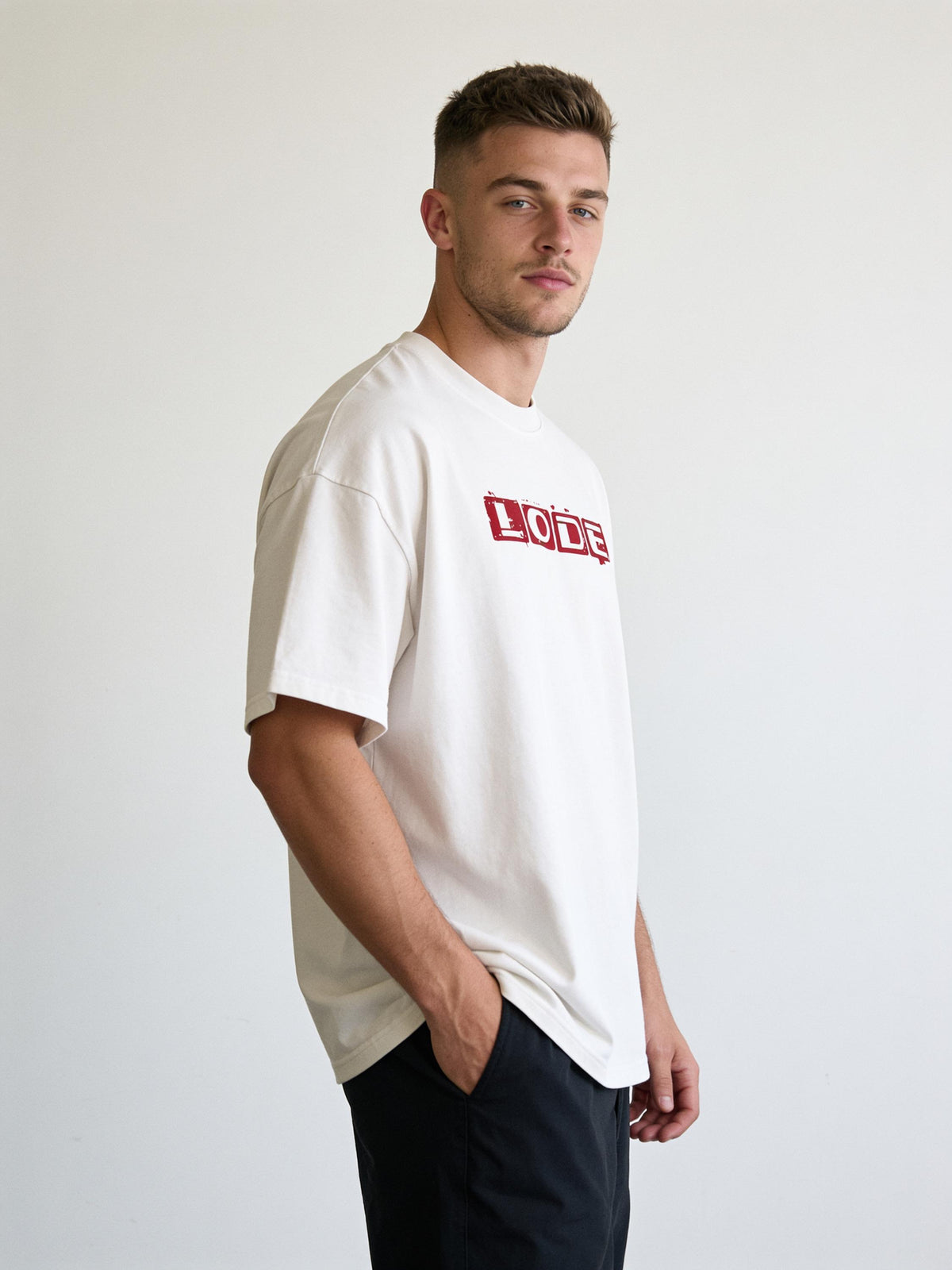 Enzyme Washed Oversized Tee — White