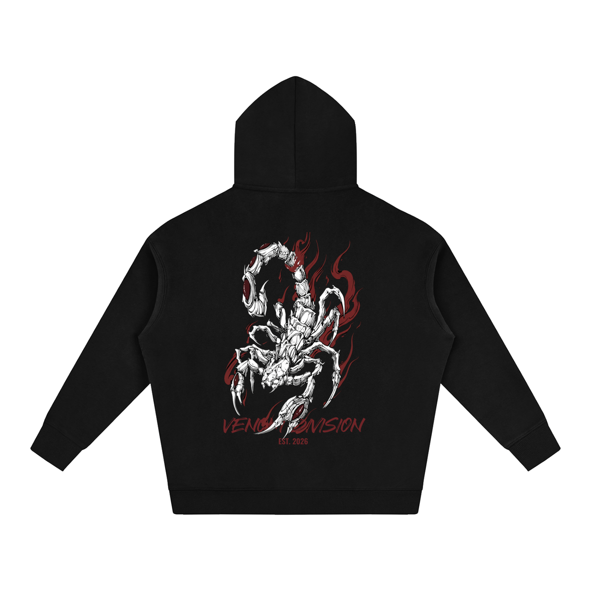Black Oversized Fleece Hoodie No. 01 | Premium 350 GSM Streetwear