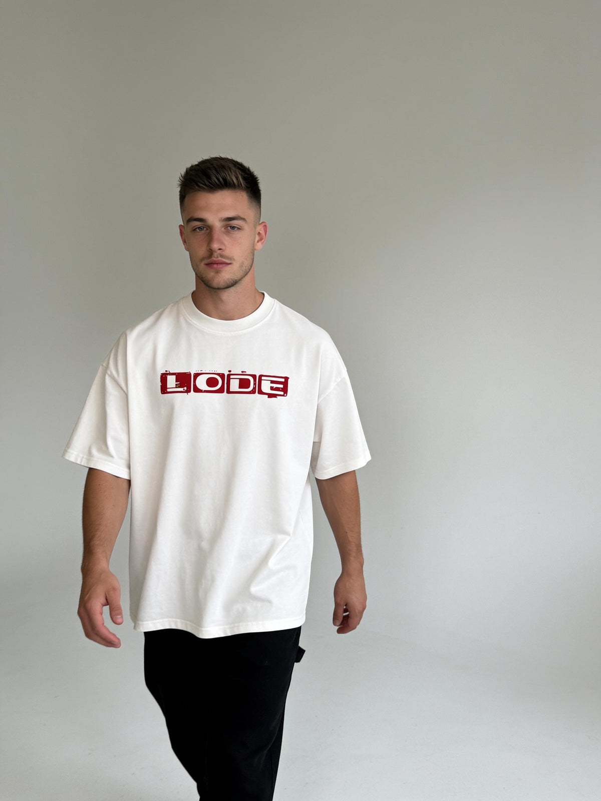 Enzyme Washed Oversized Tee — White
